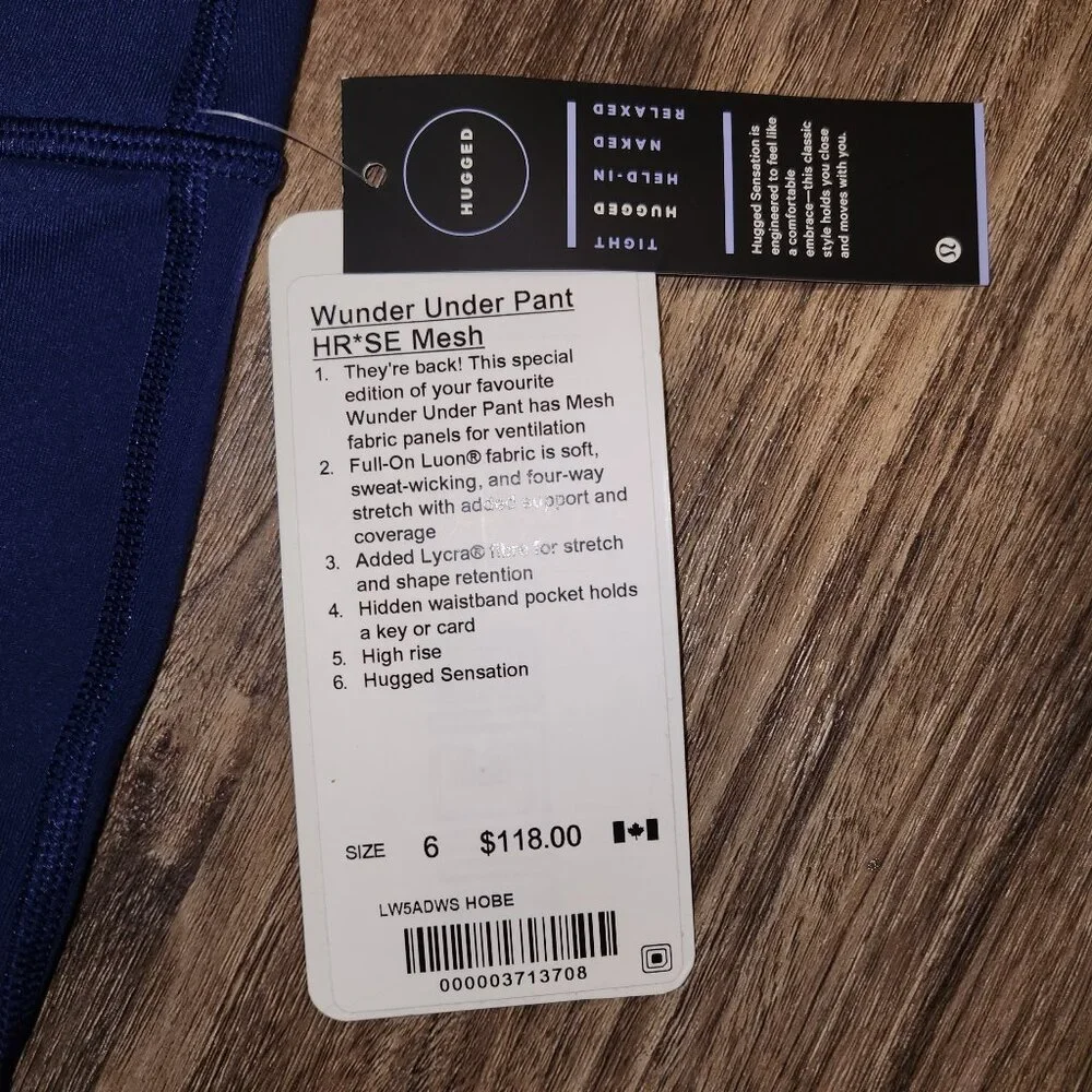 Lululemon Wunder Under Pant Hi-Rise Tech Mesh